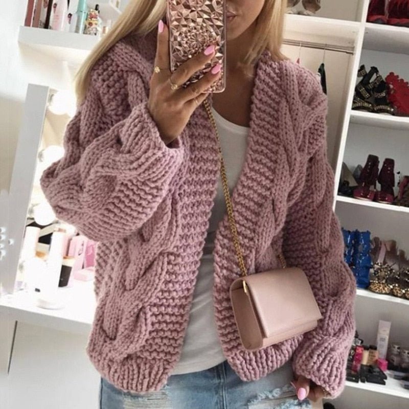 Cardigan Ouvert en Tricot Épais pour Femme - Emilia Lane