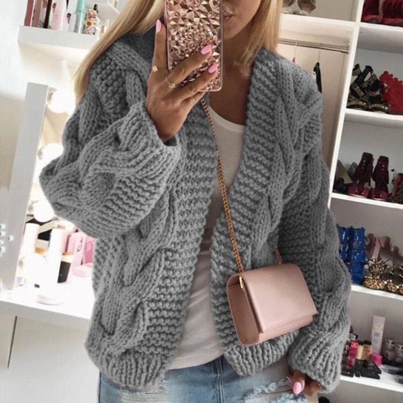 Cardigan Ouvert en Tricot Épais pour Femme - Emilia Lane