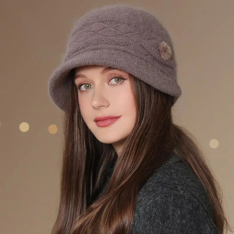 Cappello Cloche Lavorato a Maglia Caldo per Donna