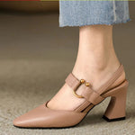 Chaussures à Talons Bloc à Bout Pointu pour Femmes - Emilia Lane