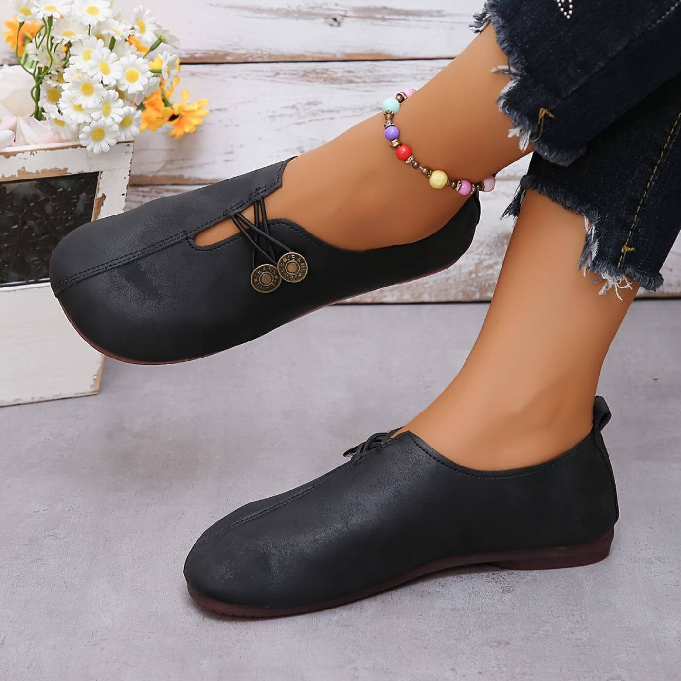Chaussures Plates en Cuir Souple pour Femme | Idéales pour le Quotidien - Emilia Lane