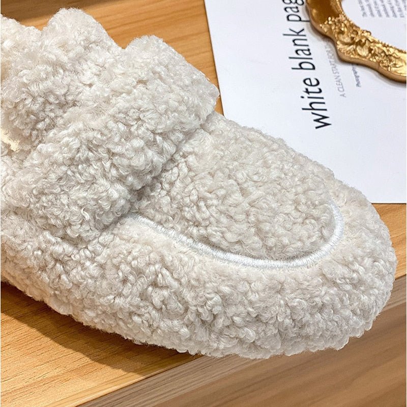 Mocassino Confortevole Foderato in Peluche per Donna