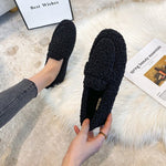 Mocassino Confortevole Foderato in Peluche per Donna