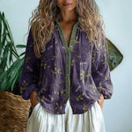 Chemise à Imprimé Feuilles Vintage pour Femmes - Emilia Lane