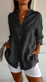 Chemise à Manches Longues Plissée et Structurée pour Femme | Idéale pour l'Automne - Emilia Lane