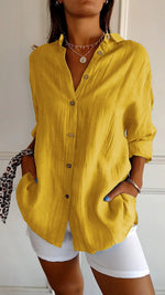 Chemise à Manches Longues Plissée et Structurée pour Femme | Idéale pour l'Automne - Emilia Lane