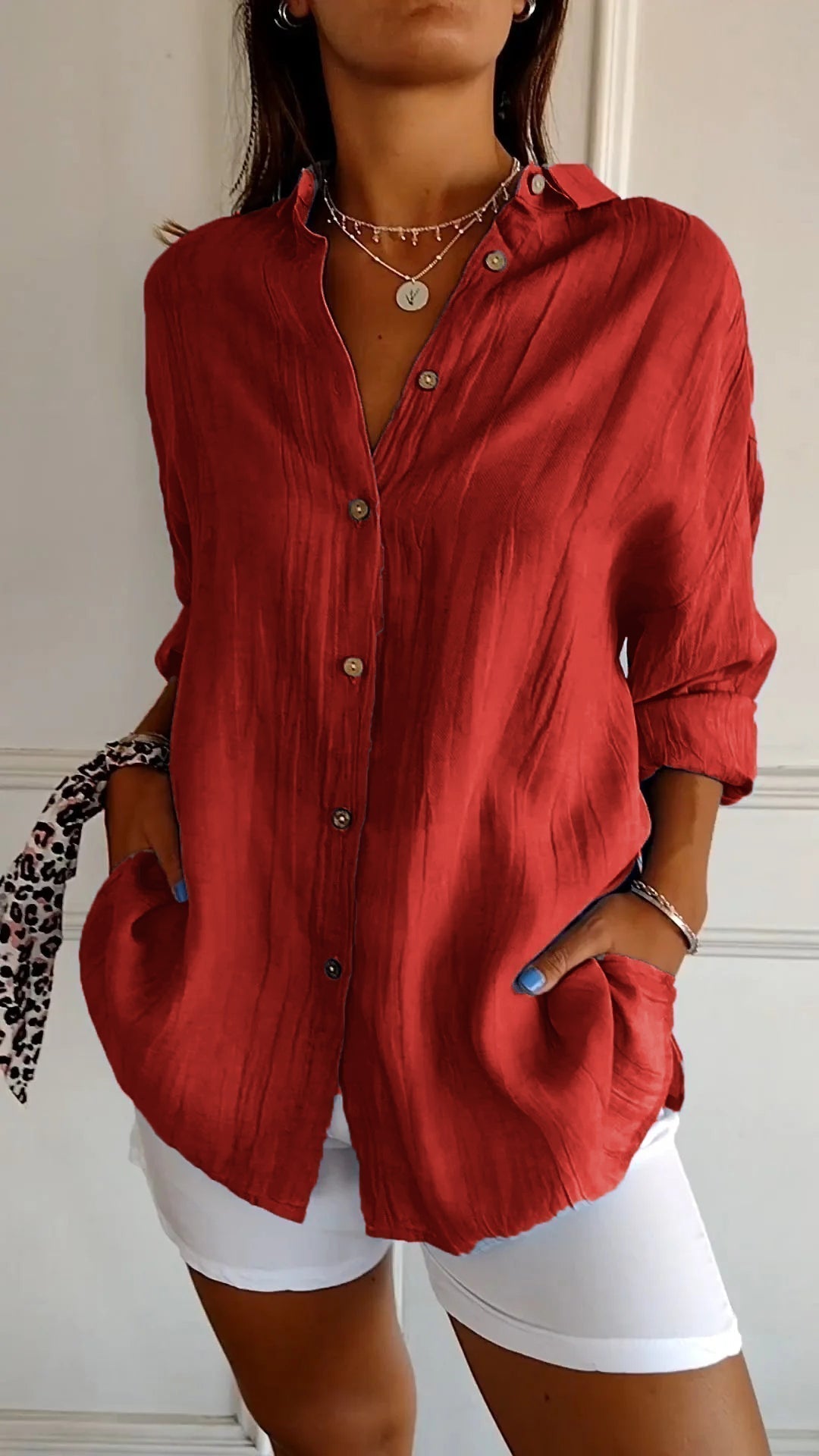 Chemise à Manches Longues Plissée et Structurée pour Femme | Idéale pour l'Automne - Emilia Lane