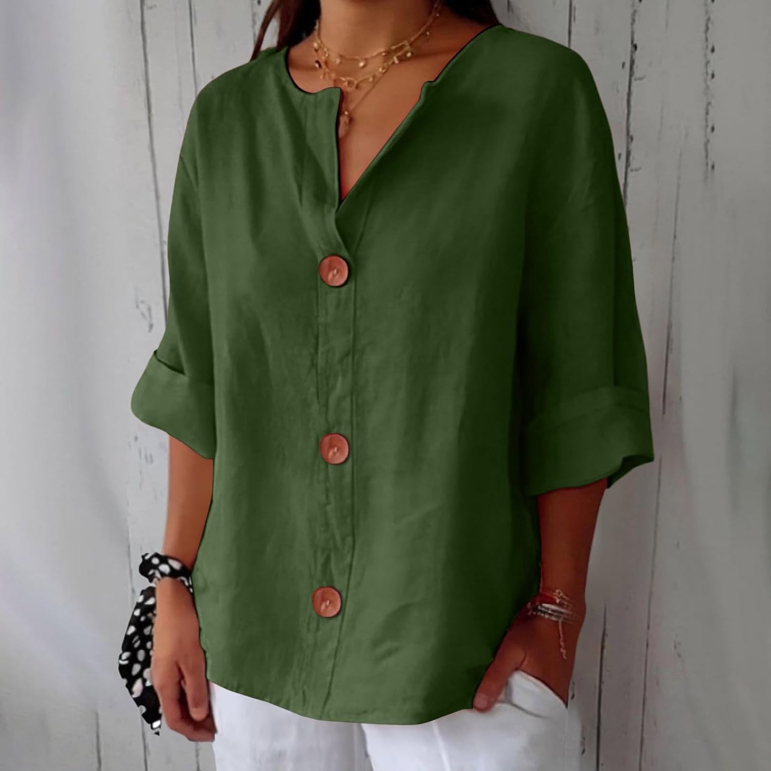 Chemise en Lin Large pour Femme - Emilia Lane