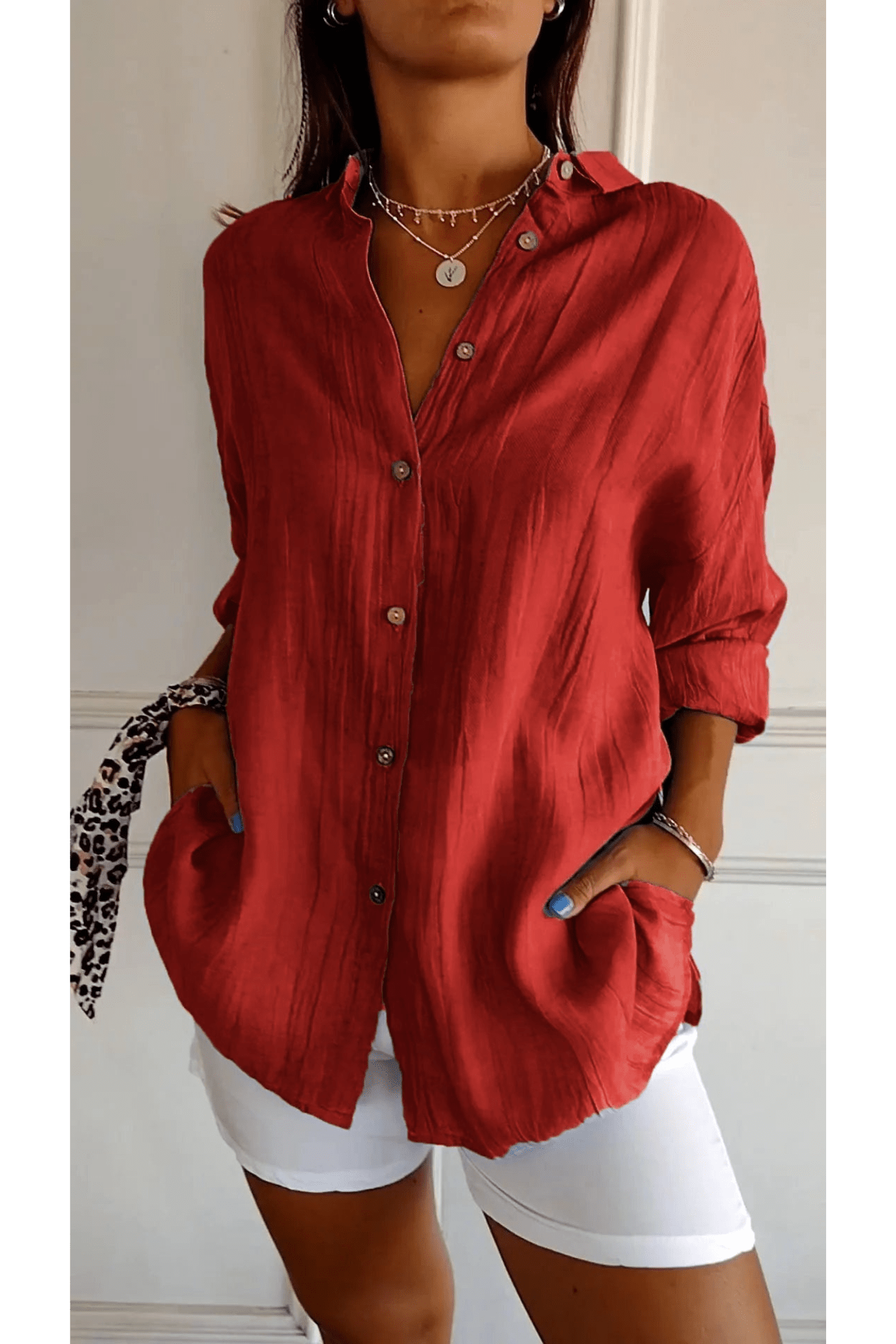 Chemise Longue à Col Revers pour Femme - Emilia Lane