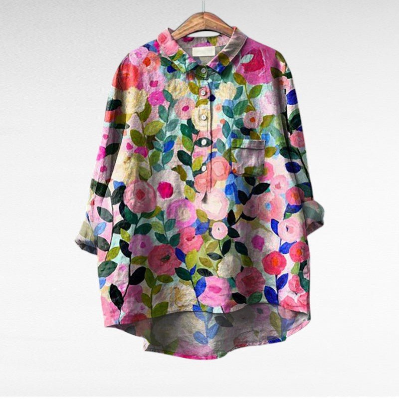 Chemise Longue Imprimée à Manches Longues pour Femmes - Emilia Lane