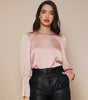 Chemise Satin à Manches Longues pour Femme - Emilia Lane