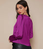 Chemise Satin à Manches Longues pour Femme - Emilia Lane