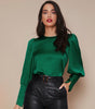 Chemise Satin à Manches Longues pour Femme - Emilia Lane