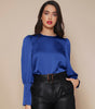 Chemise Satin à Manches Longues pour Femme - Emilia Lane