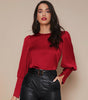 Chemise Satin à Manches Longues pour Femme - Emilia Lane