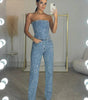 Combinaison bustier sans bretelles à jambes larges pour femmes - Emilia Lane