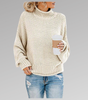 Maglione oversize in maglia con collo alto per donna