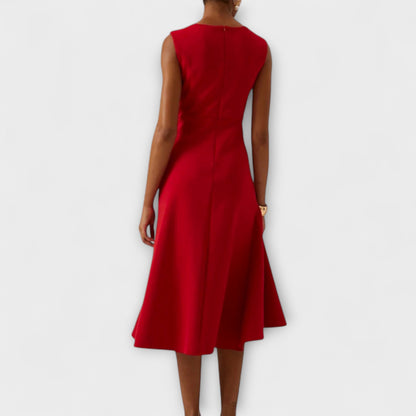 Vestito midi senza maniche con dettaglio drappeggiato da donna | Ideale per le uscite