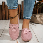 Mocassino Confort con Lacci Decorativi in Similpelle per Donna