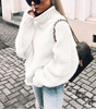Maglione oversize in cotone a collo alto a maglia grossa