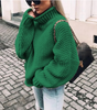 Maglione oversize in cotone a collo alto a maglia grossa