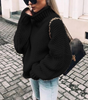 Maglione oversize in cotone a collo alto a maglia grossa