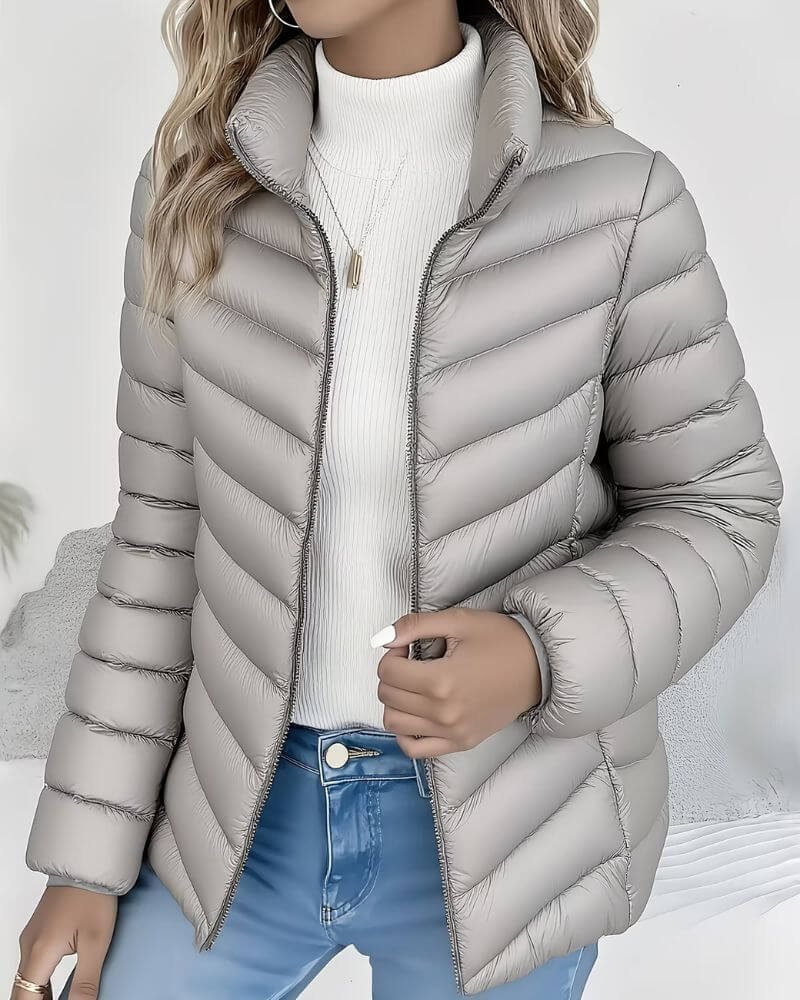 Doudoune Matelassée Col Montant pour Femme | Idéale pour l'Hiver - Emilia Lane