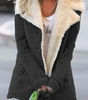 Cappotto dritto stile militare con ampio colletto in pelliccia sintetica da donna