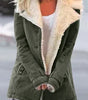 Cappotto dritto stile militare con ampio colletto in pelliccia sintetica da donna