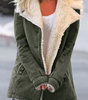 Cappotto dritto stile militare con ampio colletto in pelliccia sintetica da donna