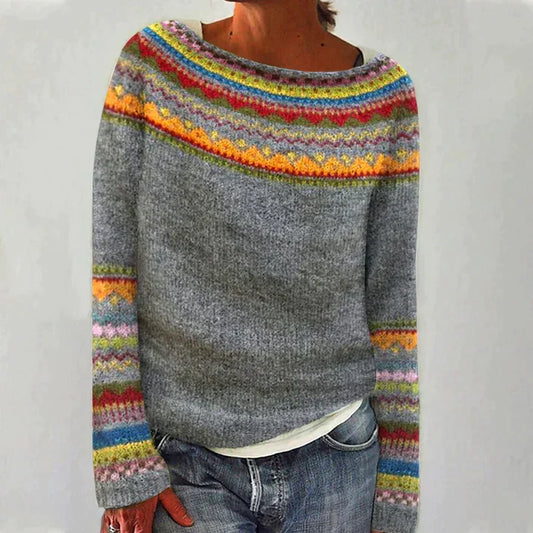 Pull-over en Tricot Côtelé pour Femmes