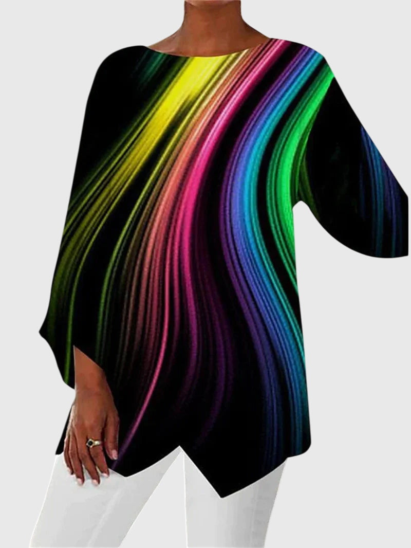 Maglia a maniche lunghe con stampa farfalla per donna | Ideale per tutti i giorni