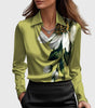 Camicia in raso classica con scollo drappeggiato da donna | Ideale per l'ufficio