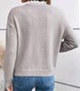 Pull en maille à col en V avec dentelle pour Femmes