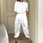 Ensemble Deux Pièces Flottant Élégance Luxe Beige - Emilia Lane
