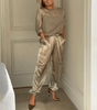 Ensemble Deux Pièces Flottant Élégance Luxe Beige - Emilia Lane