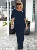Completo Due Pezzi Elegante con Maniche Volant per Donna | Ideale per la Primavera