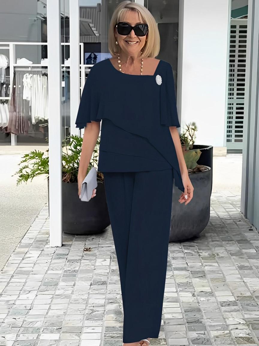 Completo Due Pezzi Elegante con Maniche Volant per Donna | Ideale per la Primavera