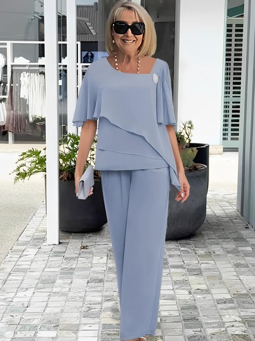 Completo Due Pezzi Elegante con Maniche Volant per Donna | Ideale per la Primavera