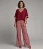 Ensemble Femme en Lin et Coton avec Pantalon Large à Rayures et Haut Col V - Emilia Lane