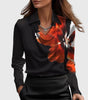 Camicia in raso classica con scollo drappeggiato da donna | Ideale per l'ufficio