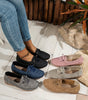 Mocassino Confort con Lacci Decorativi in Similpelle per Donna