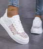 Sneakers in pizzo floreale con lacci da donna