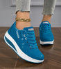 Scarpe con Zeppa Confortevoli in Finta Pelle per Donna