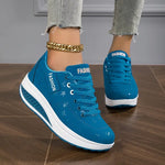 Scarpe con Zeppa Confortevoli in Finta Pelle per Donna