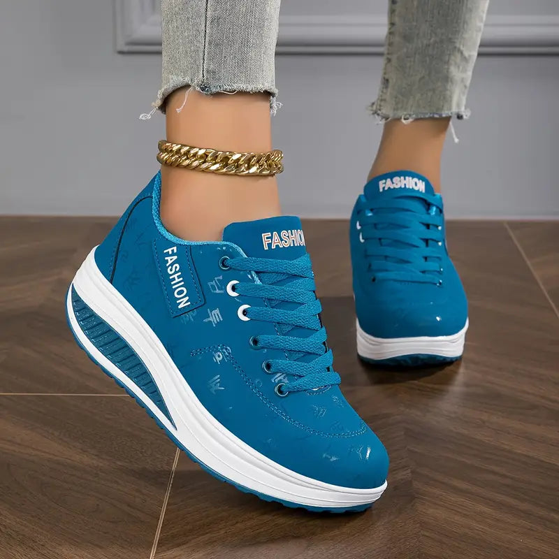 Scarpe con Zeppa Confortevoli in Finta Pelle per Donna