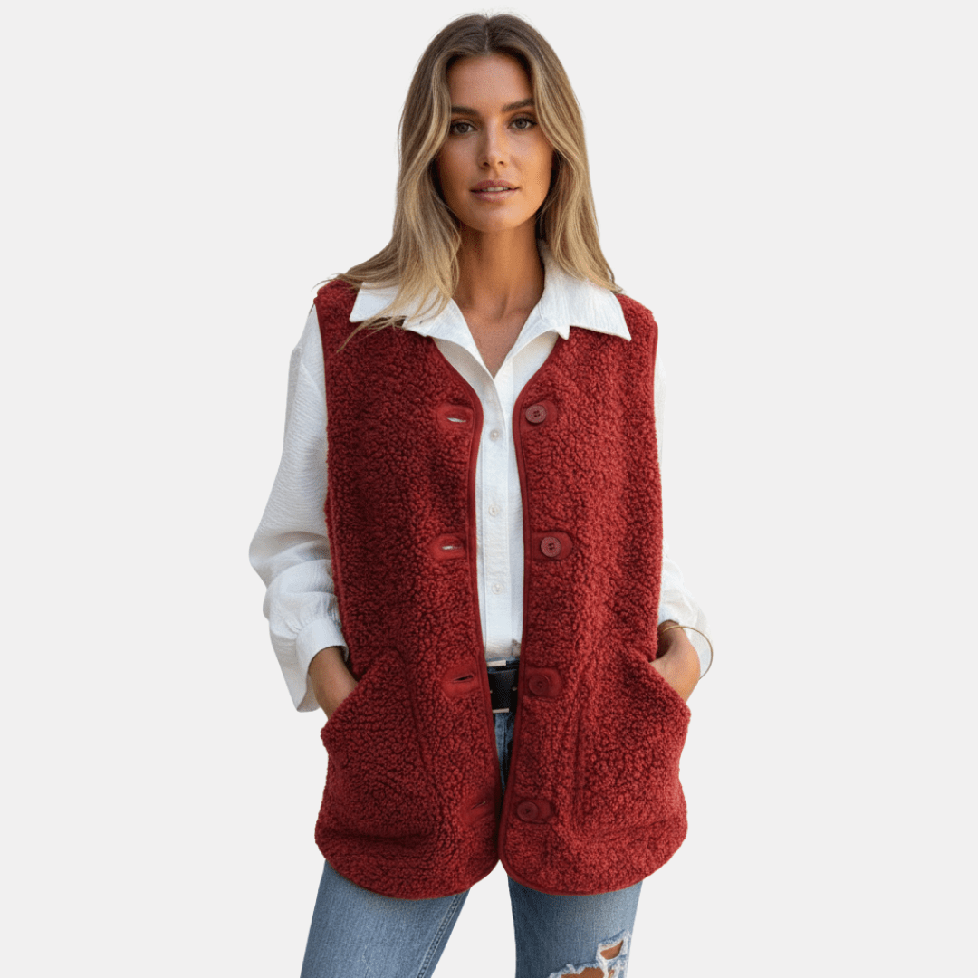 Gilet en polaire teddy pour femmes - Emilia Lane
