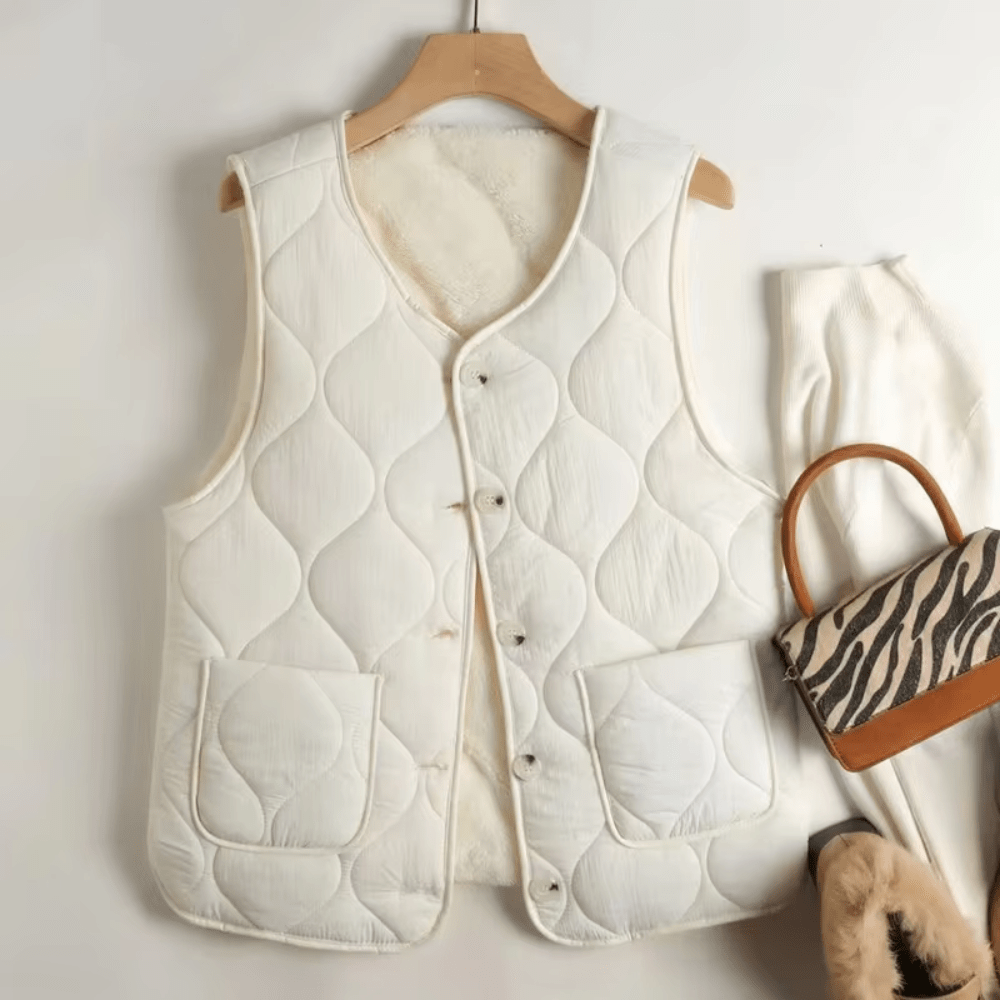 Gilet senza maniche trapuntato e caldo per donna