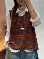 Gilet Tricoté Artisanal à Encolure Ronde pour Femmes - Emilia Lane