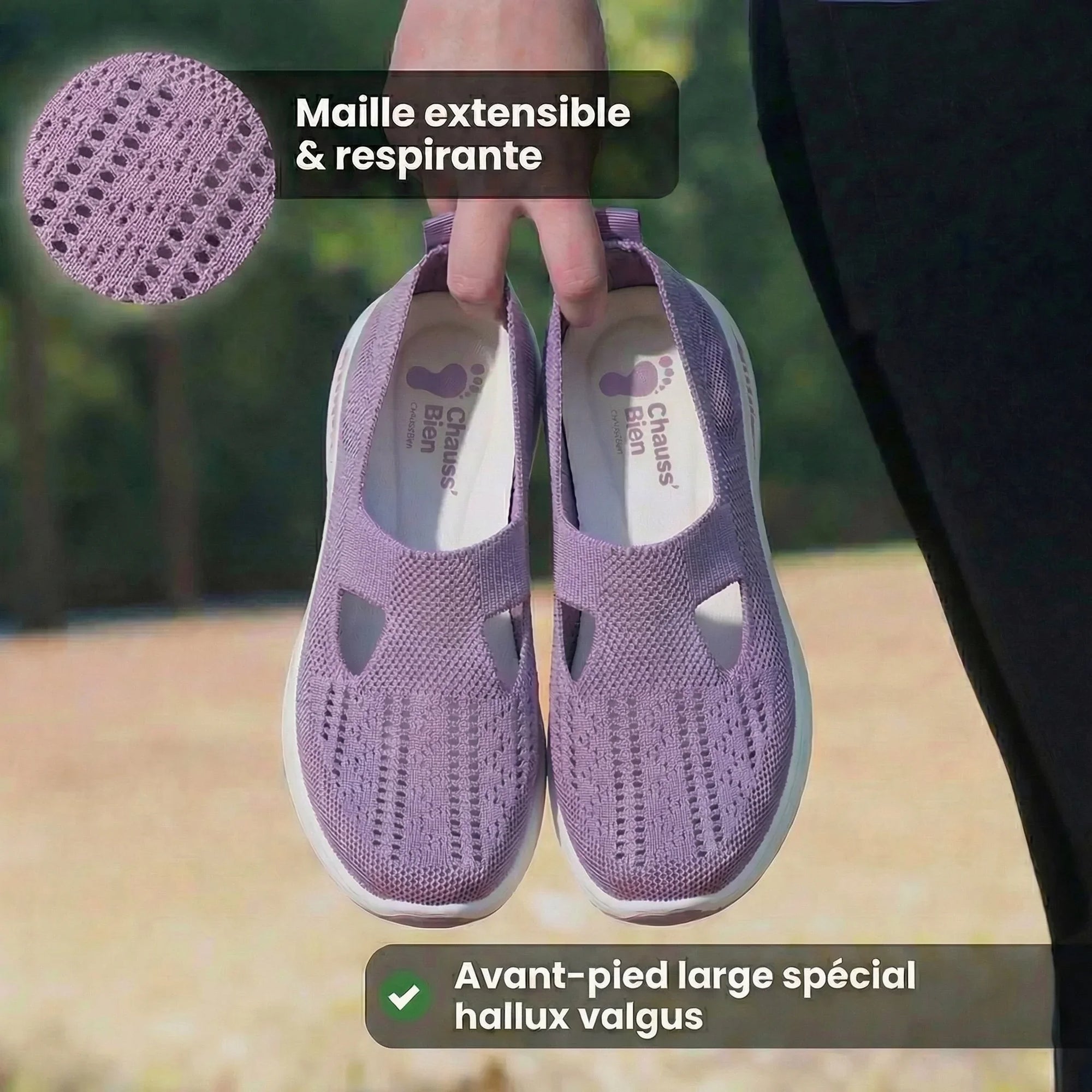 Sneaker comoda e leggera senza lacci in maglia per donna